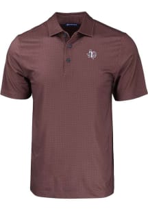 Cutter and Buck Texas Southern Tigers Mens Maroon Pike Eco Geo Print Short Sleeve Polo