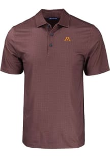 Mens Minnesota Golden Gophers Maroon Cutter and Buck Pike Eco Geo Print Short Sleeve Polo Shirt