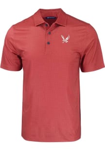 Cutter and Buck Eastern Washington Eagles Mens Red Pike Eco Geo Print Short Sleeve Polo