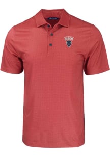 Cutter and Buck Howard Bison Mens Red Pike Eco Geo Print Short Sleeve Polo