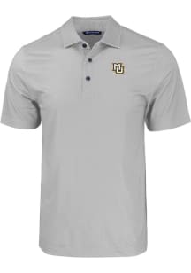 Cutter and Buck Marquette Golden Eagles Mens Grey Pike Eco Geo Print Short Sleeve Polo