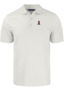 Cutter and Buck Los Angeles Angels Mens White Pike Symmetry Short Sleeve Polo