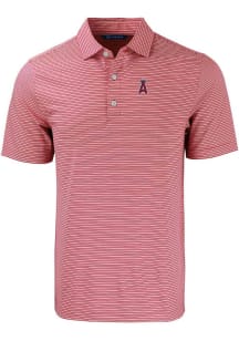Cutter and Buck Los Angeles Angels Mens Red Forge Double Stripe Short Sleeve Polo