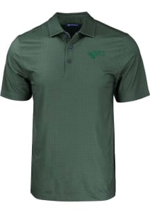 Cutter and Buck North Texas Mean Green Mens Green Pike Eco Geo Print Short Sleeve Polo
