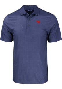 Cutter and Buck Dayton Flyers Mens Navy Blue Pike Eco Geo Print Short Sleeve Polo