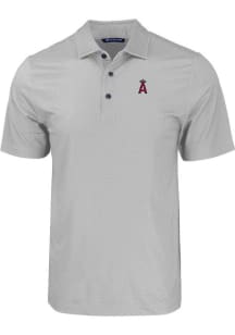 Cutter and Buck Los Angeles Angels Mens Grey Pike Eco Geo Print Short Sleeve Polo