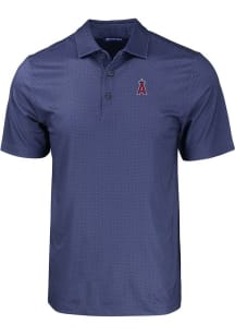 Cutter and Buck Los Angeles Angels Mens Navy Blue Pike Eco Geo Print Short Sleeve Polo