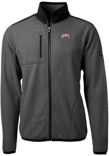 Cutter and Buck Ohio State Buckeyes Mens Grey Solid Cascade Sherpa Light Weight Jacket
