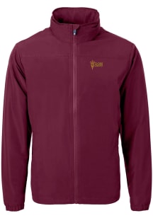 Cutter and Buck Arizona State Sun Devils Mens Maroon Charter Eco Light Weight Jacket