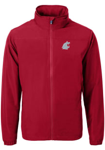 Cutter and Buck Washington State Cougars Mens Cardinal Charter Eco Light Weight Jacket
