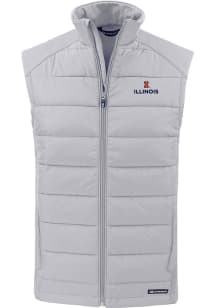 Mens Illinois Fighting Illini Charcoal Cutter and Buck Evoke Vest