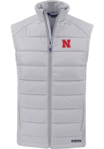 Cutter and Buck Nebraska Cornhuskers Mens Charcoal Evoke Sleeveless Jacket