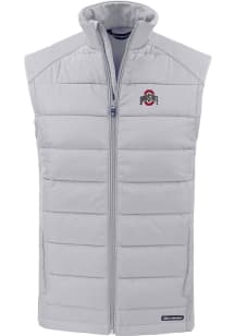 Mens Ohio State Buckeyes Charcoal Cutter and Buck Solid Evoke Vest