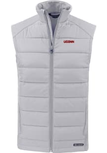 Cutter and Buck UConn Huskies Mens Charcoal Wordmark Evoke Sleeveless Jacket