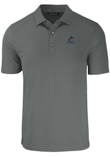 Cutter and Buck Miami Marlins Grey Forge Big and Tall Polo