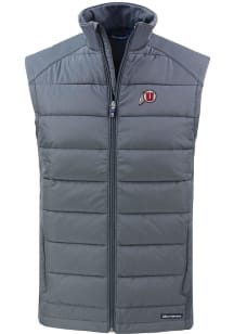 Cutter and Buck Utah Utes Mens Grey Evoke Sleeveless Jacket