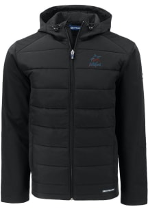 Cutter and Buck Miami Marlins Mens Black Evoke Hood Big and Tall Lined Jacket