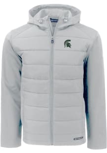 Cutter and Buck Michigan State Spartans Mens Grey Evoke Hood Heavyweight Jacket