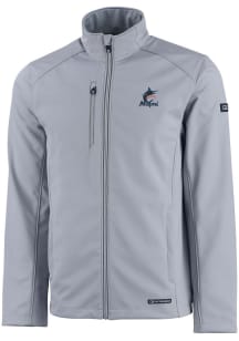 Cutter and Buck Miami Marlins Mens Charcoal Evoke Light Weight Jacket