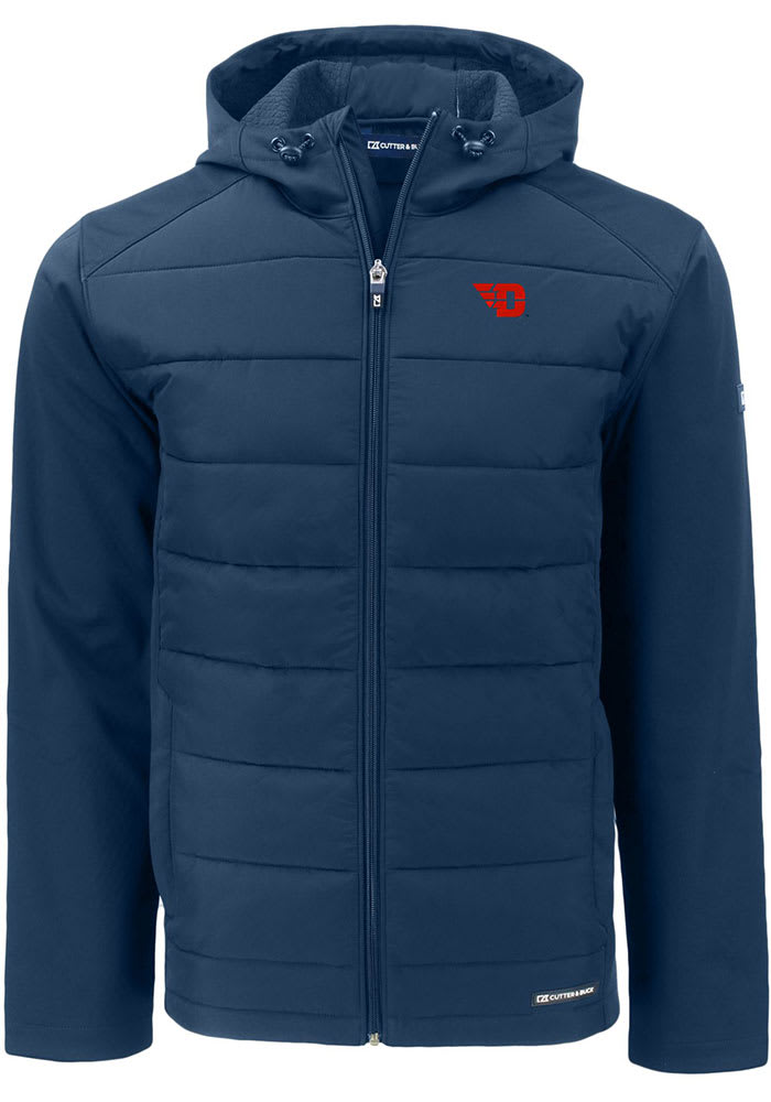 Cutter and Buck Dayton Flyers Mens Navy Blue Evoke Hood Heavyweight Jacket