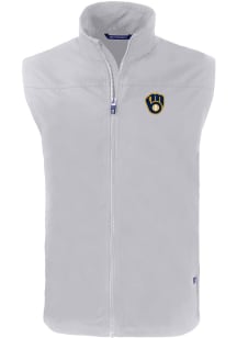 Cutter and Buck Milwaukee Brewers Big and Tall Grey Charter Mens Vest