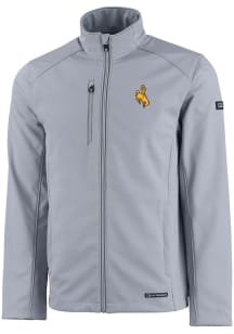 Cutter and Buck Wyoming Cowboys Mens Grey Evoke Light Weight Jacket