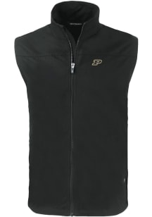 Cutter and Buck Purdue Boilermakers Mens Black Charter Sleeveless Jacket