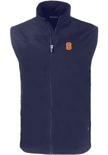 Cutter and Buck Syracuse Orange Mens Navy Blue Charter Sleeveless Jacket