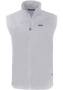 Cutter and Buck NYU Violets Mens Grey Charter Sleeveless Jacket