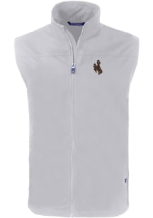 Cutter and Buck Wyoming Cowboys Mens Grey Charter Sleeveless Jacket