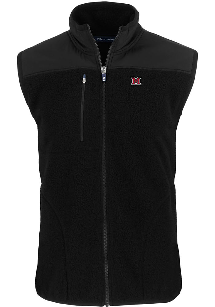 Cutter and Buck Miami RedHawks Mens Cascade Sherpa Sleeveless Jacket