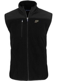 Cutter and Buck Purdue Boilermakers Mens Black Cascade Sherpa Sleeveless Jacket
