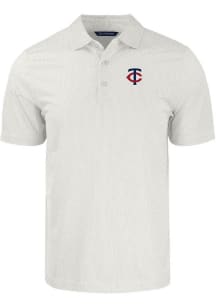 Cutter and Buck Minnesota Twins Big and Tall White Pike Symmetry Big and Tall Golf Shirt