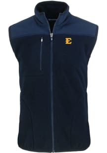 Cutter and Buck East Tennesse State Buccaneers Mens Navy Blue Cascade Sherpa Sleeveless Jacket
