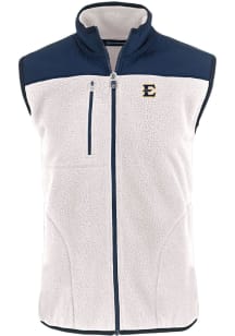 Cutter and Buck East Tennesse State Buccaneers Mens White Cascade Sherpa Sleeveless Jacket