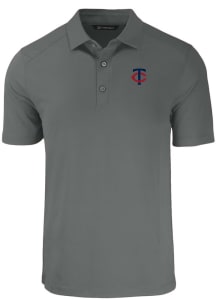 Cutter and Buck Minnesota Twins Mens Charcoal Forge Short Sleeve Polo