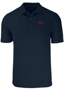 Cutter and Buck Minnesota Twins Mens Navy Blue Forge Short Sleeve Polo