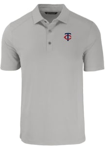 Cutter and Buck Minnesota Twins Mens Grey Forge Short Sleeve Polo