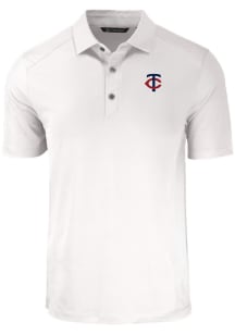 Cutter and Buck Minnesota Twins Mens White Forge Short Sleeve Polo