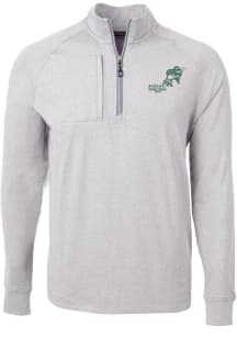 Cutter and Buck North Dakota State Bison Mens Grey Adapt Eco Vintage Big and Tall 1/4 Zip Pullov..