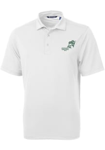 Cutter and Buck North Dakota State Bison White Virtue Eco Pique Vintage Big and Tall Polo