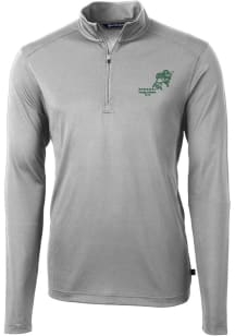 Cutter and Buck North Dakota State Bison Mens Grey Vintage Virtue Eco Pique Big and Tall 1/4 Zip..