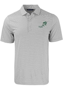 Cutter and Buck North Dakota State Bison Grey Forge Double Stripe Vintage Big and Tall Polo