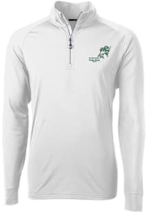 Cutter and Buck North Dakota State Bison Mens White Adapt Eco Vintage Long Sleeve Qtr Zip Pullover