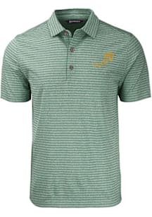 Cutter and Buck North Dakota State Bison Mens Green Forge Heather Stripe Vintage Short Sleeve Polo