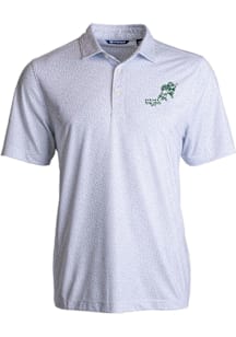 Cutter and Buck North Dakota State Bison Mens White Pike Pebble Vintage Short Sleeve Polo