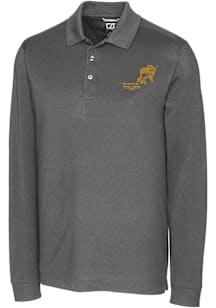 Cutter and Buck North Dakota State Bison Mens Grey Advantage Vintage Long Sleeve Polo Shirt