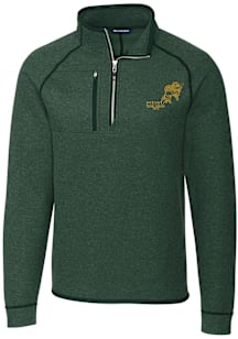Cutter and Buck North Dakota State Bison Mens Green Mainsail Vintage Long Sleeve Qtr Zip Pullover