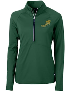 Cutter and Buck North Dakota State Bison Womens Green Adapt Eco Vintage Qtr Zip