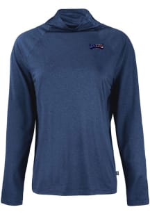 Cutter and Buck Philadelphia Eagles Womens Navy Blue Americana Coastline Eco Funnel Neck Crew Sw..